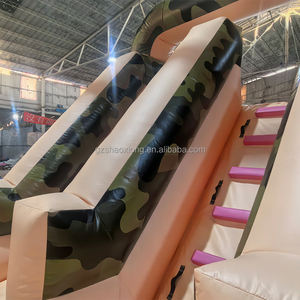 Parc d'attractions gonflable, jeux sportifs, jeux commerciaux pour enfants et adultes, parcours d'obstacles gonflable camouflage en plein air avec toboggan - Product Image 6