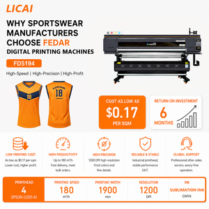 Full edge printing Fedar 4*I3200 Heads 1.9m Sublimation Inkjet Printer Heat Transfer Paper Printing for Sportswear