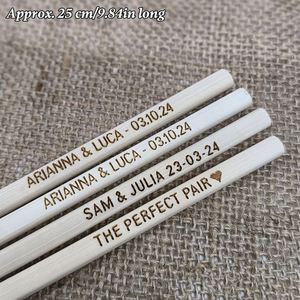Bâtonnets de bambou pour mariage, bâtonnets personnalisés imprimés avec carte, cadeaux écologiques pour invités - Product Image 5