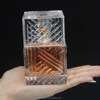 Vente flash - Flacon de parfum en verre carré vide de 100 ml avec étiquette personnalisée, avec couvercle et boîte d'emballage
