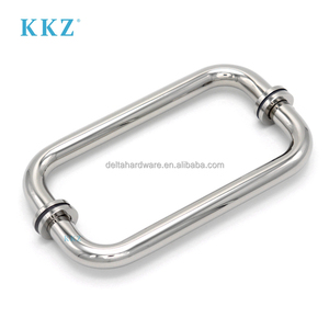 KKZモダンデザインステンレス鋼商業用木製ドアシャワーガラスプルハンドル製造研磨管状ミラードアプル - Product Image 4