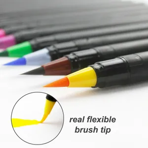 Khy caneta marcadora de água flexível, conjunto de pincéis coloridos para alunos, com ponta flexível