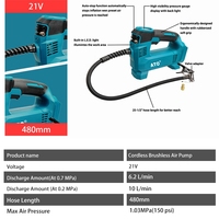 ATO Wireless 21V Tire Inflator Digital Automatic Tire Inflators Portable Mini Cordless Air Pump Car Air Compressor Tire Inflator