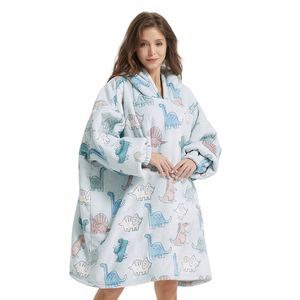 Grüne Avocado Schöne Flanell Fleece Pyjamas TV Übergroße tragbare Hoodie Decken für Frauen - Product Image 3