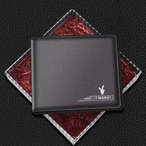 Tingrui <b>Men's</b> <b>Wallet</b> Short Business Card Holder Multi-Card Slot Solid Color Everyday Use Spring 2024 - Product Image 2