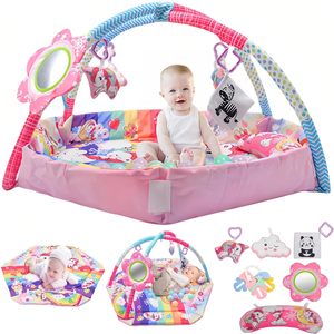 Tapis d'activités pour bébé licorne, tapis de jeu pour le temps passé sur le ventre et <span class=keywords><strong>piscine</strong></span> <span class=keywords><strong>à</strong></span> <span class=keywords><strong>balles</strong></span> avec 6 jouets pour enfants - Product Image 3