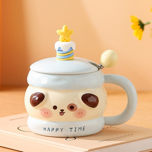 Vente en gros de tasses mignonnes à motifs d'animaux de dessins animés et de tasses en céramique de haute qualité pour filles - Product Image 4