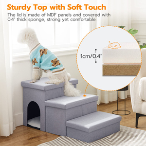 SUREWALHOME 3 en 1 marches <span class=keywords><strong>pour</strong></span> <span class=keywords><strong>chien</strong></span> escaliers <span class=keywords><strong>rampe</strong></span> pliable <span class=keywords><strong>pour</strong></span> animaux de compagnie avec une <span class=keywords><strong>maison</strong></span> et échelle de rangement <span class=keywords><strong>pour</strong></span> animaux de compagnie idéale <span class=keywords><strong>pour</strong></span> les petits et grands chiens chats - Product Image 2