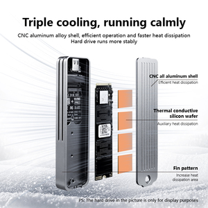 Rihao Aluminio M.2 NVME/NGFF SSD Caja USB 3,2 Protocolo dual Caja de disco duro portátil 10GB Caja de unidad de estado sólido - Product Image 3