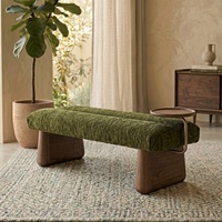 Banc de fin de canapé/lit en tissu, style nordique minimaliste moderne, en bois, pour la maison, sans assemblage, idéal pour hôtel, restaurant, villa