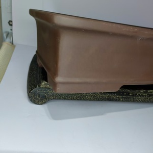 Vaso per bonsai classico rettangolare in argilla viola non smaltata, lungo e stretto - Product Image 3