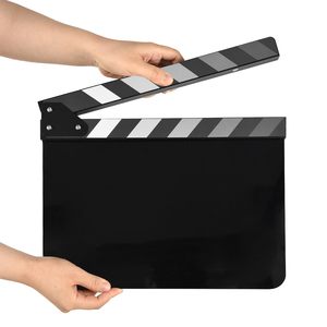 KAMPHO Clap acrylique Action Cut Boards Film Ardoise Film Réalisateur Slate Cut Action Scene Blank <span class=keywords><strong>Clapper</strong></span> Board pour le tournage - Product Image 1