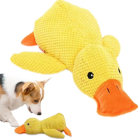 25/32/45cm Mainan Bebek Penenang untuk Anjing, Mainan Kunyah Bebek Kuning yang Tahan Lama untuk Anjing, Perlengkapan Hewan Peliharaan Dalam Ruangan, Mainan Bebek Berbunyi untuk Anjing