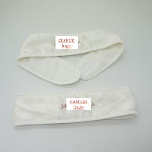 63*8cm Blanc Couleur Personnalisé Logo Maquillage Beauté Du Visage En Gros <span class=keywords><strong>Serviette</strong></span> Wrap Bandeaux Spa Bande De <span class=keywords><strong>Cheveux</strong></span> - Product Image 3