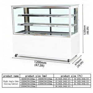 Refrigerador de exhibició<span class=keywords><strong>n</strong></span> de pasteles de ángulo recto de alta calidad, gabinete de agua fría comercial, con vidrio, para panadería, pastelería, tienda de postres - Product Image 2