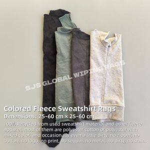 Trapos de Limpieza Industriales 100% Algodón, Trapos de Felpa de Colores Variados, Trapos de Tela Tipo Sudadera - Product Image 2