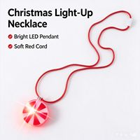 Collier lumineux LED en forme de bonbon à la menthe, à piles, durable, pour fêtes de Noël, fournisseur en gros pour adultes