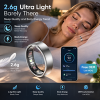 Cincin Kebugaran Pintar Kontrol Gerakan Skor Energi Pelacak Tidur Bodi Baja Tahan Karat Ringan 2.6g R22 Langsung dari Pabrik