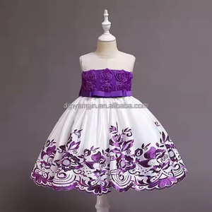 Vendita calda neonato ragazza bel vestito, vestito festa di compleanno per bambini carini, grande fiocco - Product Image 5