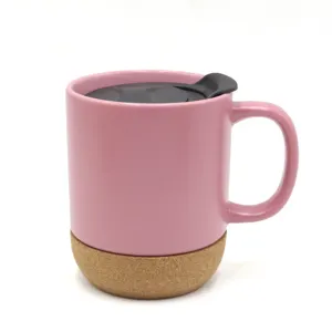 12oz Colorful Wooden Bottom Stoneware Ceramic Coffee Mug For Free Gifts