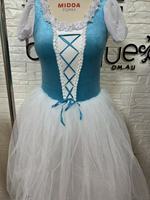 Robe de tutu de ballet en velours bleu pour filles, manches bouffantes, vêtements de danse pour enfants, costume de scène classique