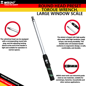 WEDO GS certificato cromato vanadio <span class=keywords><strong>testa</strong></span> <span class=keywords><strong>tonda</strong></span> <span class=keywords><strong>chiave</strong></span> dinamometrica preimpostata con grande scala finestra - Product Image 4