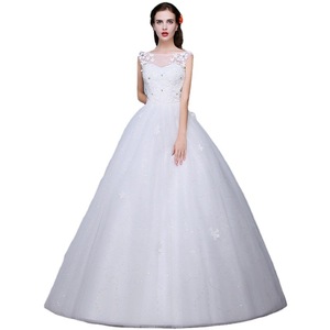 Wedding Dress Ball Gown Off White Tulle Sweetheart Neckline Floral Print Plus Size Natural Waistline - Product Image 5