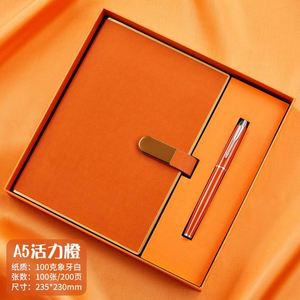 Carnet d'adresses de bureau en cuir PU A5/B5 personnalisé, coffret cadeau d'affaires portable avec logo personnalisé, couleur personnalisée, design créatif - Product Image 4