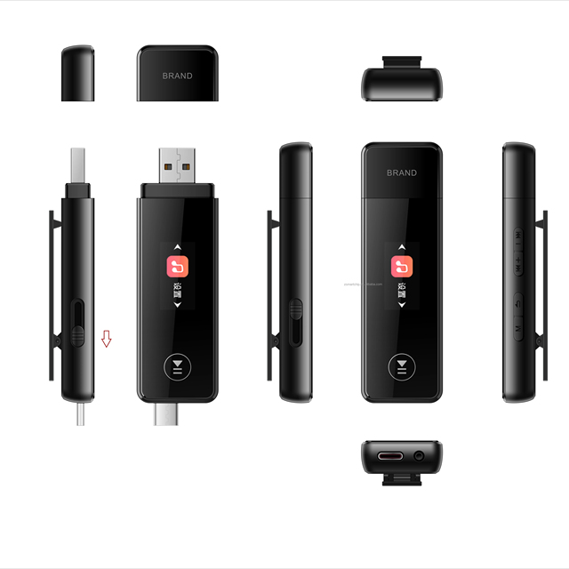 USB Portable MP3 Music Player USB BT5.3 Flash Drive with FM Radio Voice Recorder Supports up to 128GB TF Card Black for Student