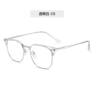 Montures de lunettes semi-cerclées rectangulaires, monture dorée et noire, légères, anti-UV, unisexes, lunettes sur ordonnance - Product Image 2
