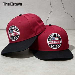 Custom Logo 6 Panel <b>Flat</b> Brim Cap Wholesale Bulk Woven Patch Two Tone <b>Hat</b> With Single Row Snapback Manufacturer - Product Image 3