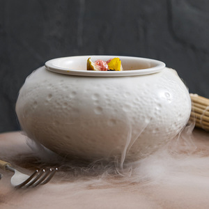Ciotola in Ceramica di Alta Gamma per Yogurt, Stile Nido d'Uccello, per Ristoranti e Club, Ciotola Creativa a Doppia Parete per Dessert con Ghiaccio Secco per Hotel - Product Image 4