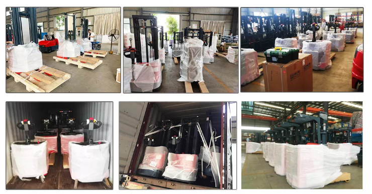 1T 1.5T Stand On 3 Direction Forklift Pallet Stacker Electric For Warehouse