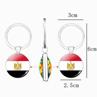 Porte-clés créatif Double face sac en verre pendentif femmes hommes bijoux en métal egypte maroc afrique du sud zambie drapeau porte-clés anneau