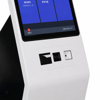 Kiosque de gestion de file d'attente avec paiement, machine à jetons en libre-service, écran tactile, lecteur de codes QR et imprimante de tickets