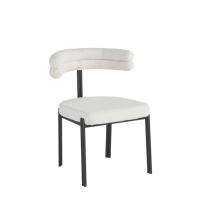 Chaise de salle à manger en promotion, noir mat, pieds en fer fins et droits, mobilier d'appoint pour projets de restauration, vente en gros