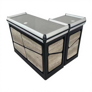 Mostrador de Caja Metálico PFT con Estante Sólido, Estilo <span class=keywords><strong>Simple</strong></span>, para Tienda de Conveniencia o <span class=keywords><strong>Supermercado</strong></span>, 90 cm de Altura, Cuadrado, Instalación Rápida, 60 cm - Product Image 3