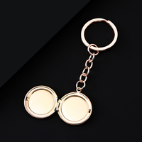 Ywyougang 4 kleuren effen ronde foto-medaillon sleutelhanger minimale blanco charme Valentijns sleutelaccessoire
