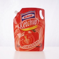 Sac d'emballage de qualité alimentaire Pochette sur pied personnalisée avec bec de buse pour sauce tomate ketchup chili