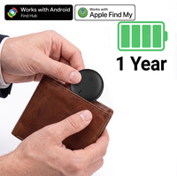 Mini traceur de clés de voiture pour les amoureux des animaux, compatible iOS et Android, Google Find My Device, autonomie de 1 an, taille de pièce de monnaie, léger