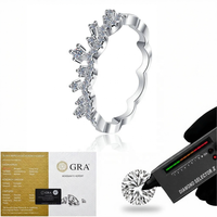 Bijoux fins, exquis et simples, diamant moissanite de couleur GRA D, alliance en argent sterling 925 pour femmes, passe le test du diamant