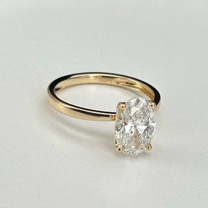 HQ Gems Au750 D VS1 IGI Diamant 18 Karat Gelbgold <span class=keywords><strong>Oval</strong></span> 2 Karat 3 Karat 4 Karat 5 Karat Labor CVD Diamant Verlobung Diamantring - Product Image 2