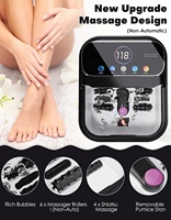 Bain de pieds pliable avec télécommande, chauffage, bulles, minuterie, massage à 6 rouleaux, écran couleur, tension universelle
