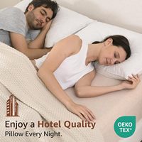 Almohada de Plumas de Ganso de Lujo, Tamaño Estándar, Calidad de Hotel, Suave y Esponjosa, Funda 100% Algodón, 95% Plumas de Ganso