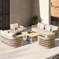 Ensemble de meubles de jardin en teck massif, élégant et moderne, avec table et chaises, personnalisable, Sigma OEM, pour patio et jardin