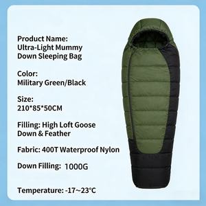 <span class=keywords><strong>Sac</strong></span> <span class=keywords><strong>de</strong></span> <span class=keywords><strong>couchage</strong></span> momie <span class=keywords><strong>ultra</strong></span>-<span class=keywords><strong>léger</strong></span> en duvet d'oie avec remplissage personnalisable pour des aventures en plein air confortables - Product Image 5