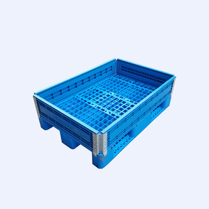 Folding <b>Plastic</b> Pallet Box 1210 Stackable <b>Enclosure</b> With Lid For Transport And Storage - Product Image 1
