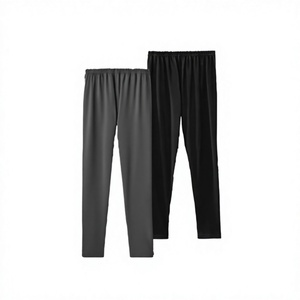 High Waist Breathable Thin <b>Knitted</b> Velour Solid Vintage Style Full Length Pants <b>Leggings</b> with Pockets 140g for Summer - Product Image 2