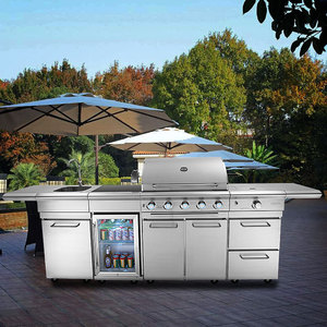 Parrilla de <span class=keywords><strong>barbacoa</strong></span> de Gas grande de acero inoxidable 304 Premium de lujo, cocina móvil de estilo moderno para exteriores para Villa Patio - Product Image 1