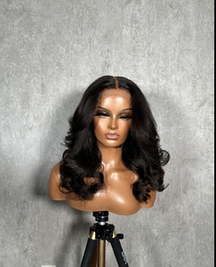 Tự nhiên tóc giả tóc con người sóng cơ thể dệt và tóc giả 5x5 Trong Suốt Ren đóng cửa tóc giả giữa chia tay mật độ 180% - Product Image 1